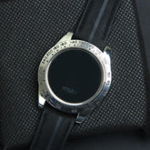 Men's Touch LED Watch Silver Dial with Black Straps